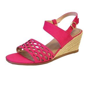 Lucca Lane Haldene Leather Wedge Sandal